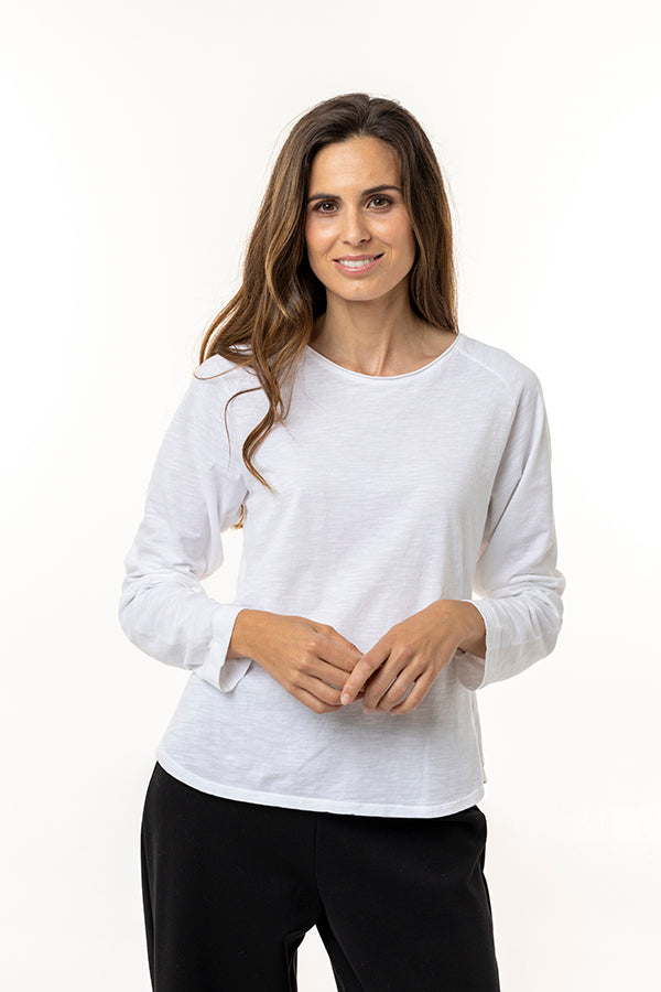 Camiseta de algodón orgánico Stela de color Blanco