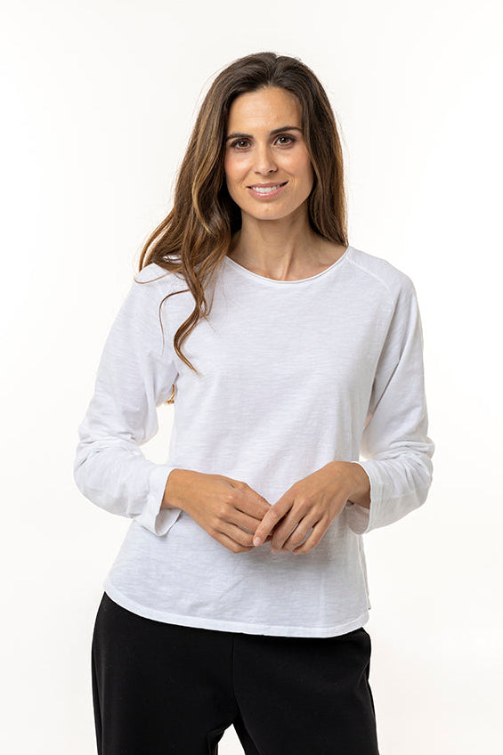 Camiseta de algodón orgánico Stela de color Blanco