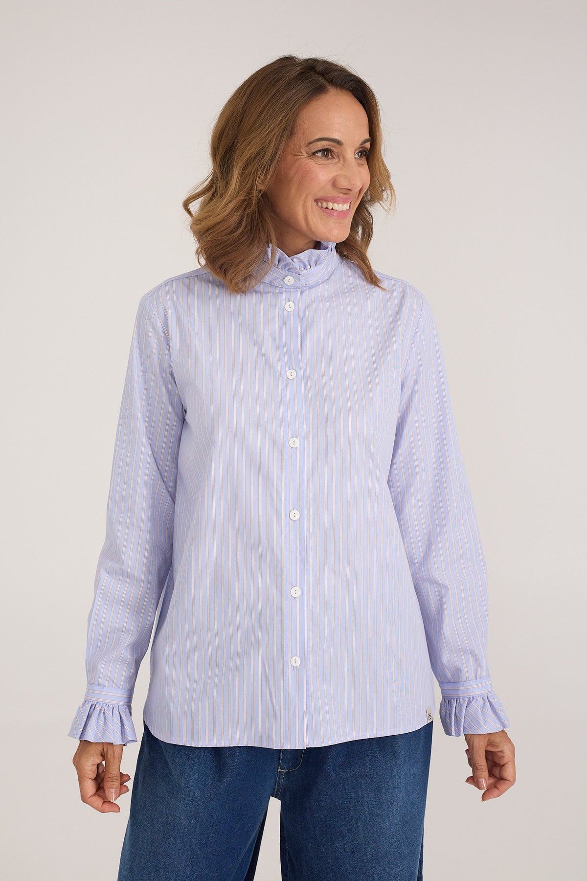 Camisa Macarelleta de algodón con volantes