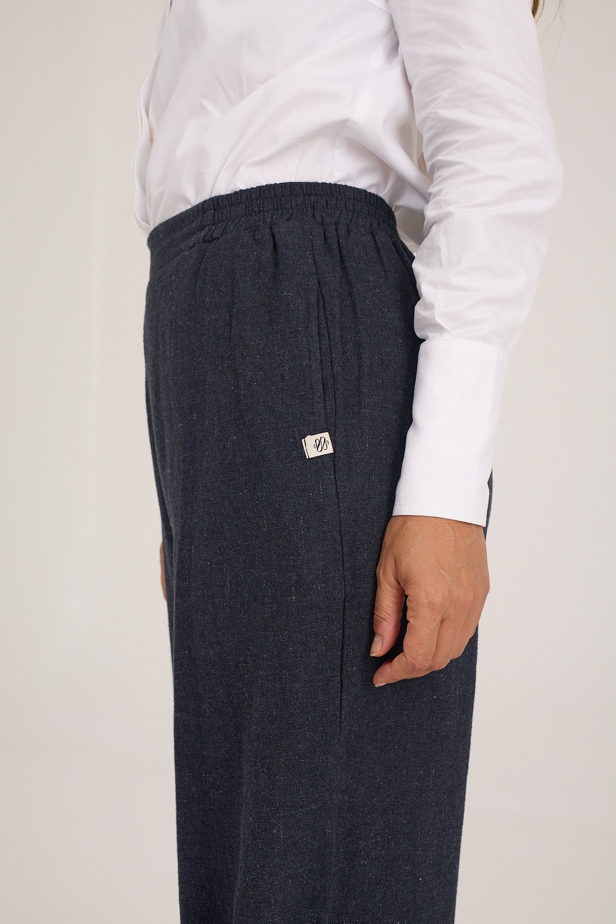 Pantalón Nina Navy palazzo de algodón