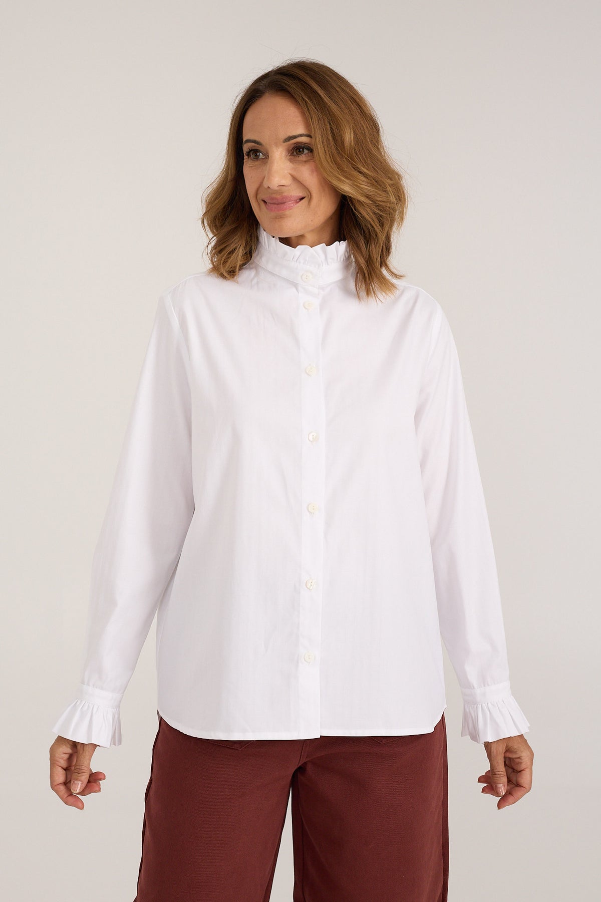 Camisa Macarelleta de algodón con volantes