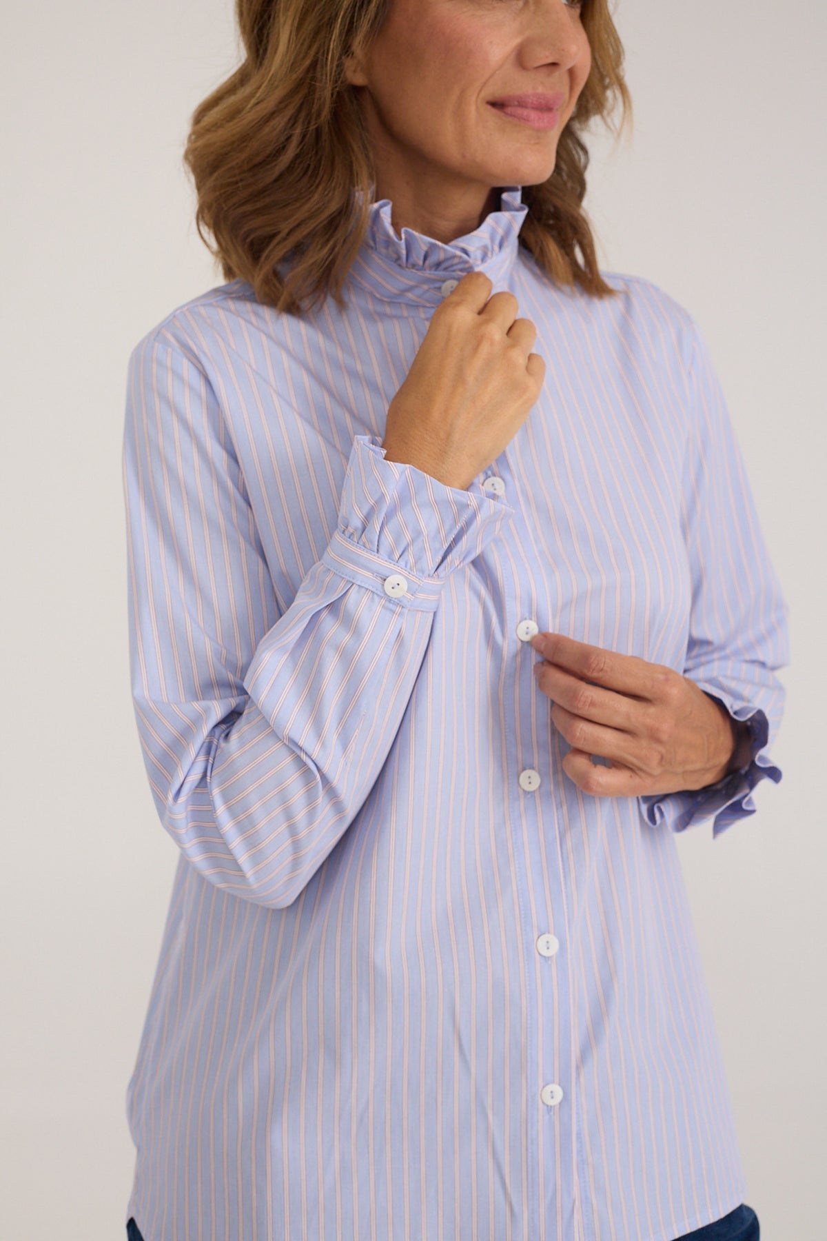 Camisa Macarelleta de algodón con volantes