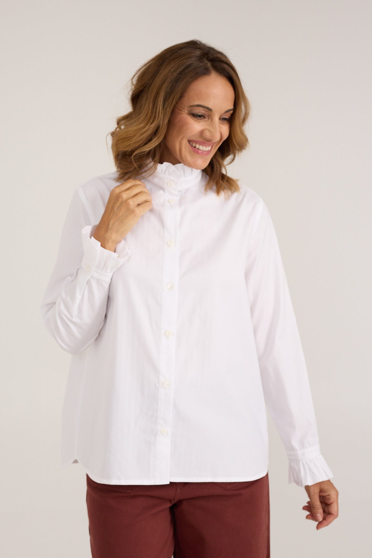 Camisa Macarelleta de algodón con volantes